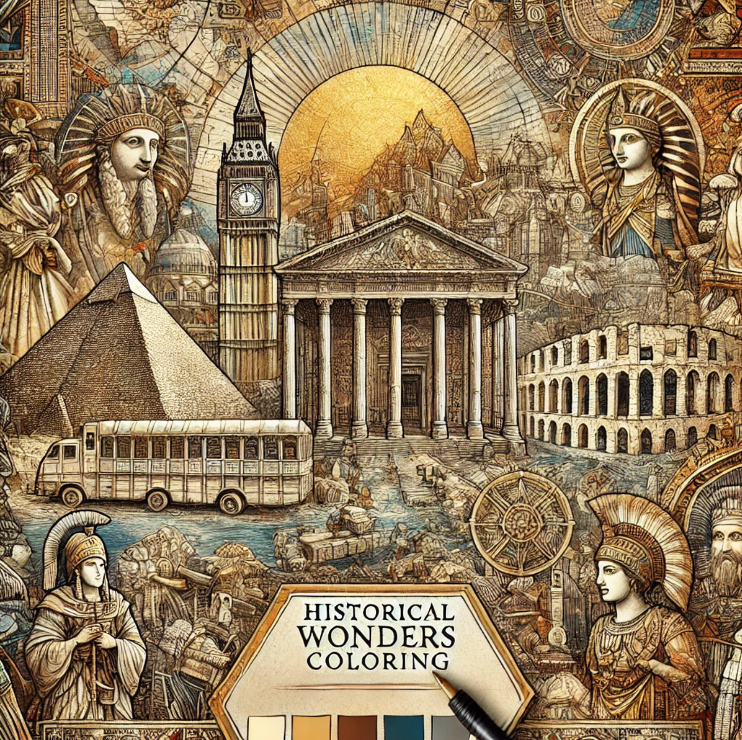 🏛️ Historical Wonders Coloring