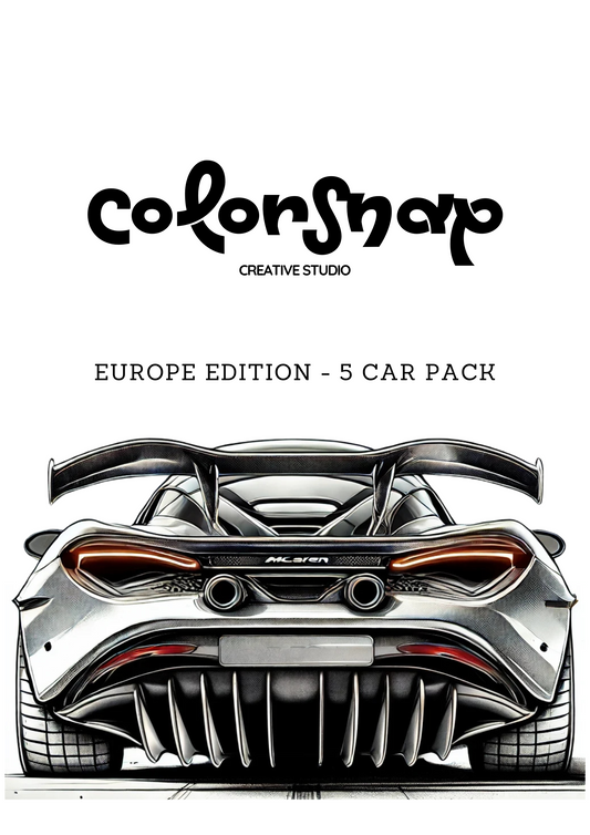 ColorSnap – 5 Europe Car Collection | Exotic Car Coloring Book