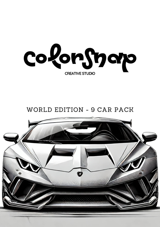 ColorSnap – 9 Car Collection | Ultimate Supercar Coloring Book